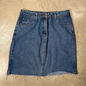 Cotton Ginny Size 5 Denim Skirt With Raw Hem Medium Wash Denim